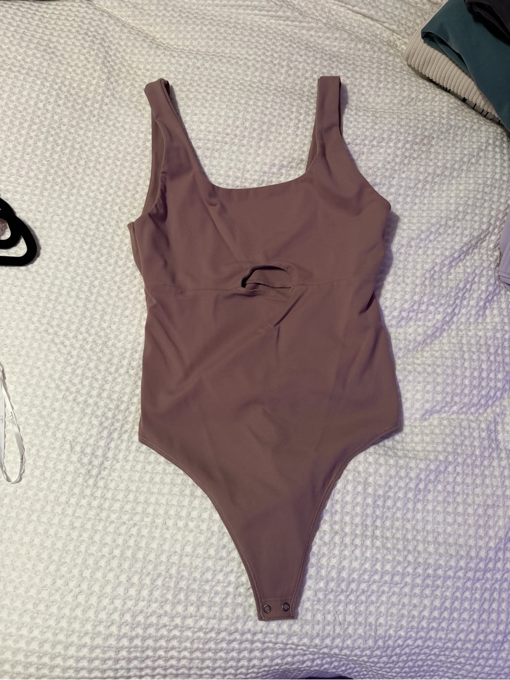 Abercrombie & Fitch Mauve Scoop-Neck bodysuit